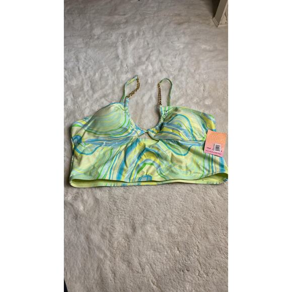 RIVER ISLAND Sun Shop Green Yellow Print Chain - Picture 2 of 8